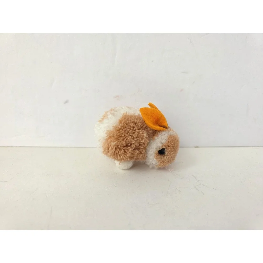 Vintage Steiff pom pom rabbit brown white 2 1/2
